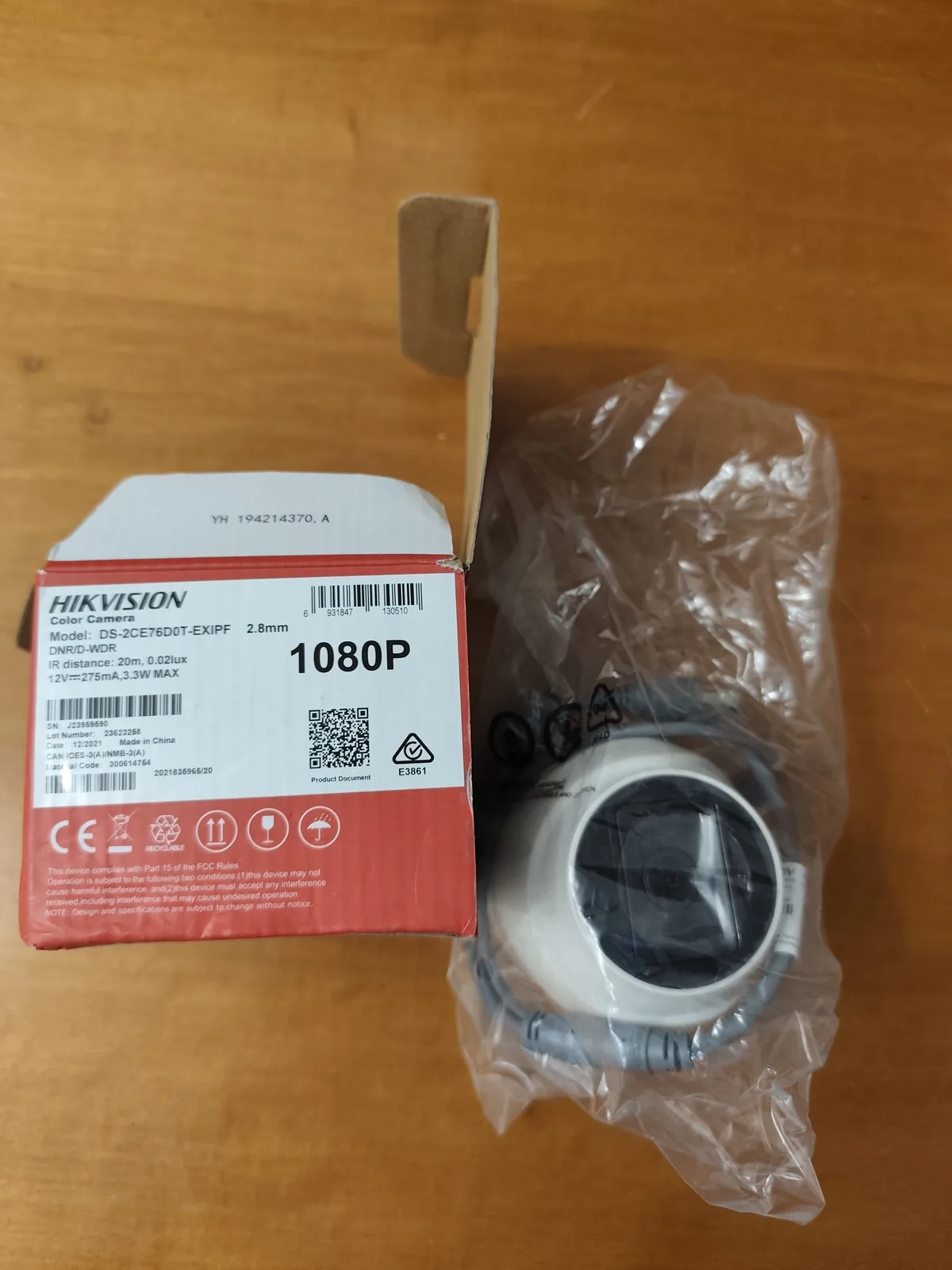 Hikvision DS-2CE76D0T-EXIPF 2 MP 1080p Turret Camera, 2.8 mm, IR 20 m