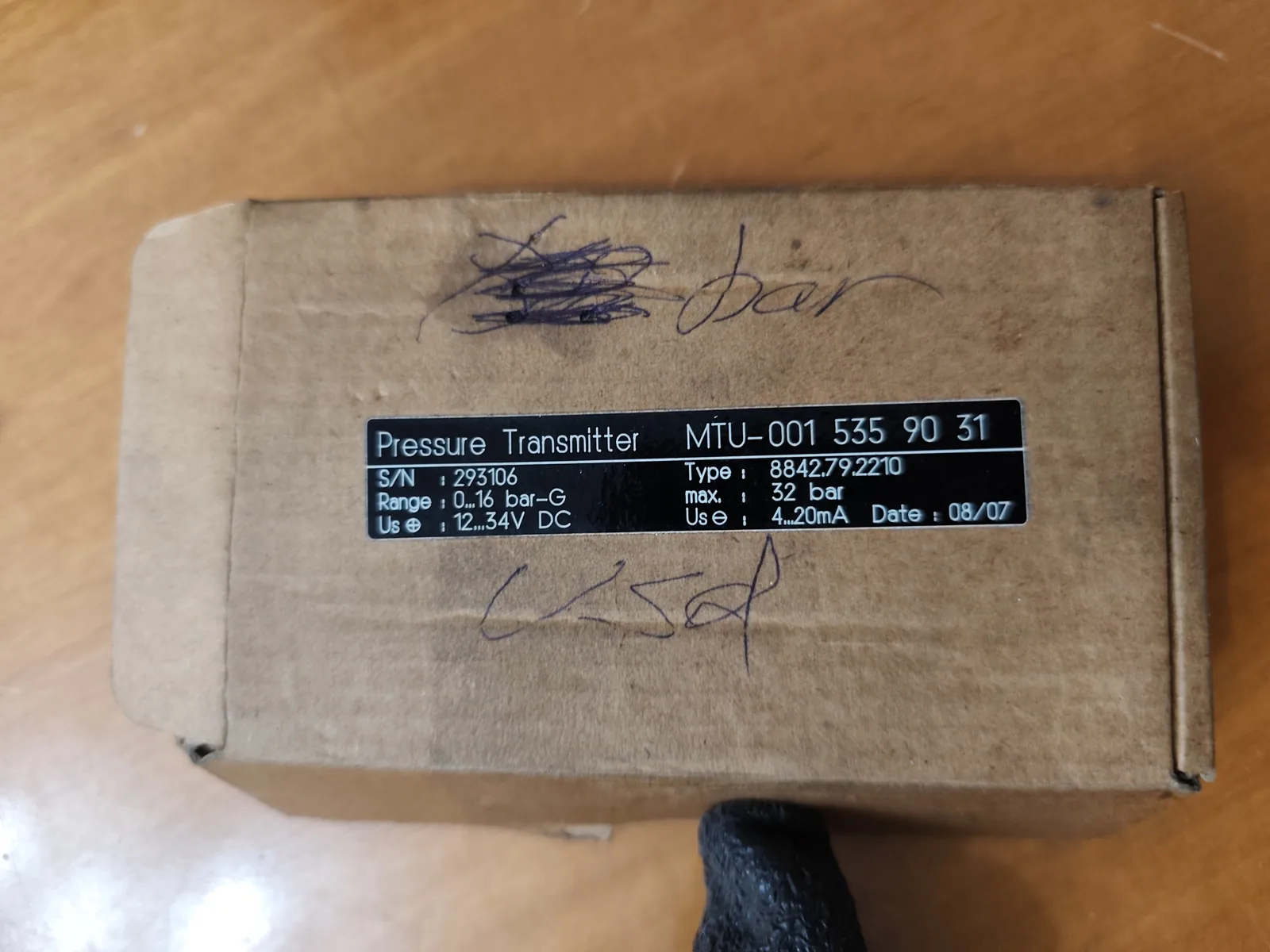 MTU 001 535 90 31 Pressure Transmitter (Trafag 8842.79.2210, 0–16 bar, 4–20 mA)
