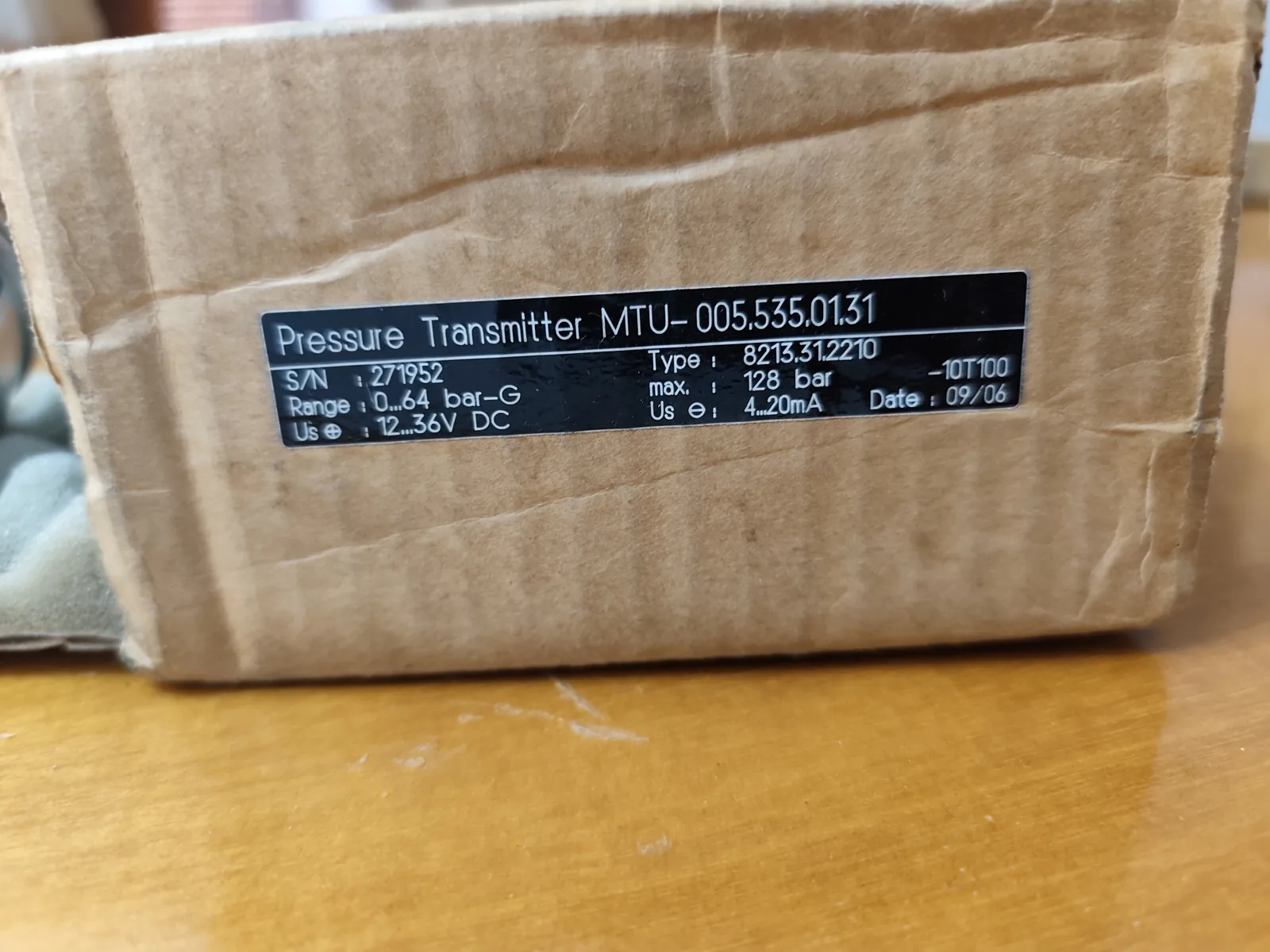MTU 005 535 01 31 Pressure Transmitter (Type 8213.31.2210, 0–64 bar, 4–20 mA)