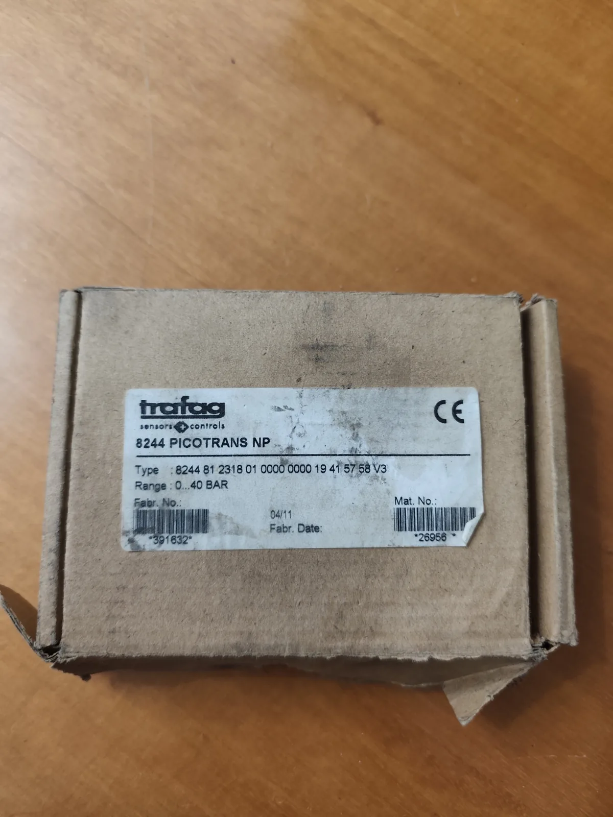 Trafag Picotrans NP 8244.81.2318 Pressure Transmitter (0–40 bar, 4–20 mA, IP65)