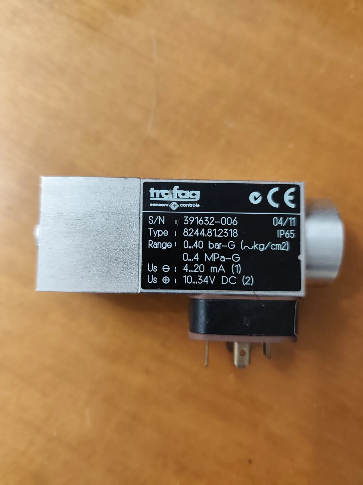 Trafag Picotrans NP 8244.81.2318 Pressure Transmitter (0–40 bar, 4–20 mA, IP65)